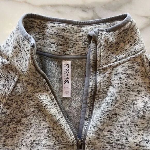 Kyodan 1/4 Zip Heather Grey Kangaroo Pocket Pullover - Picture 4 of 9